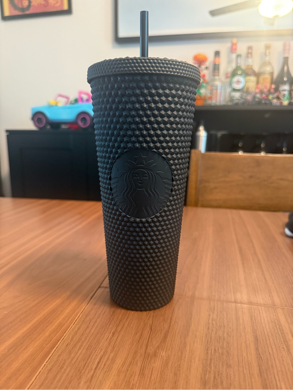 Starbucks Matte Black Studded Reusable Cup with Straw